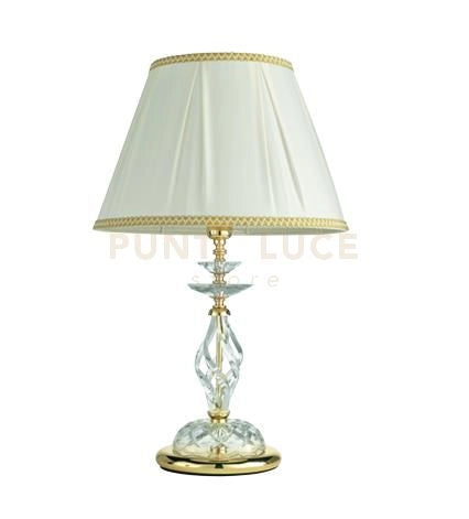 LUME GRANDE 1306 1 LUCE TRASPARENTE E ORO ATTACCO E27 H.39+26CM