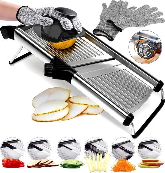 Mandolina Slicer con 6 Modi di Regolazione per Verdure, Carne e Formaggio