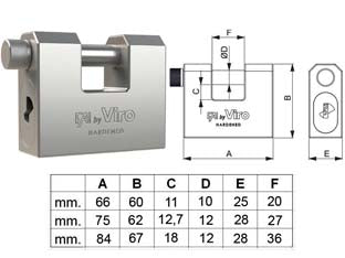 LUCCHETTO MONOBLOCCO FAI BY VIRO- - mm.66 (art.4042) - 1 pezzi VIRO