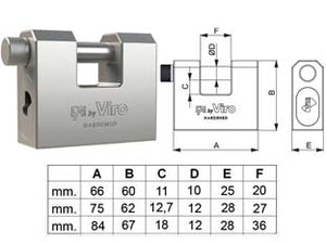 LUCCHETTO MONOBLOCCO FAI BY VIRO- - mm.66 (art.4042) - 1 pezzi VIRO