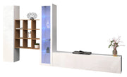 Parete Attrezzata Soggiorno 350x30x180 cm Maruska n°24 Bianco Lucido