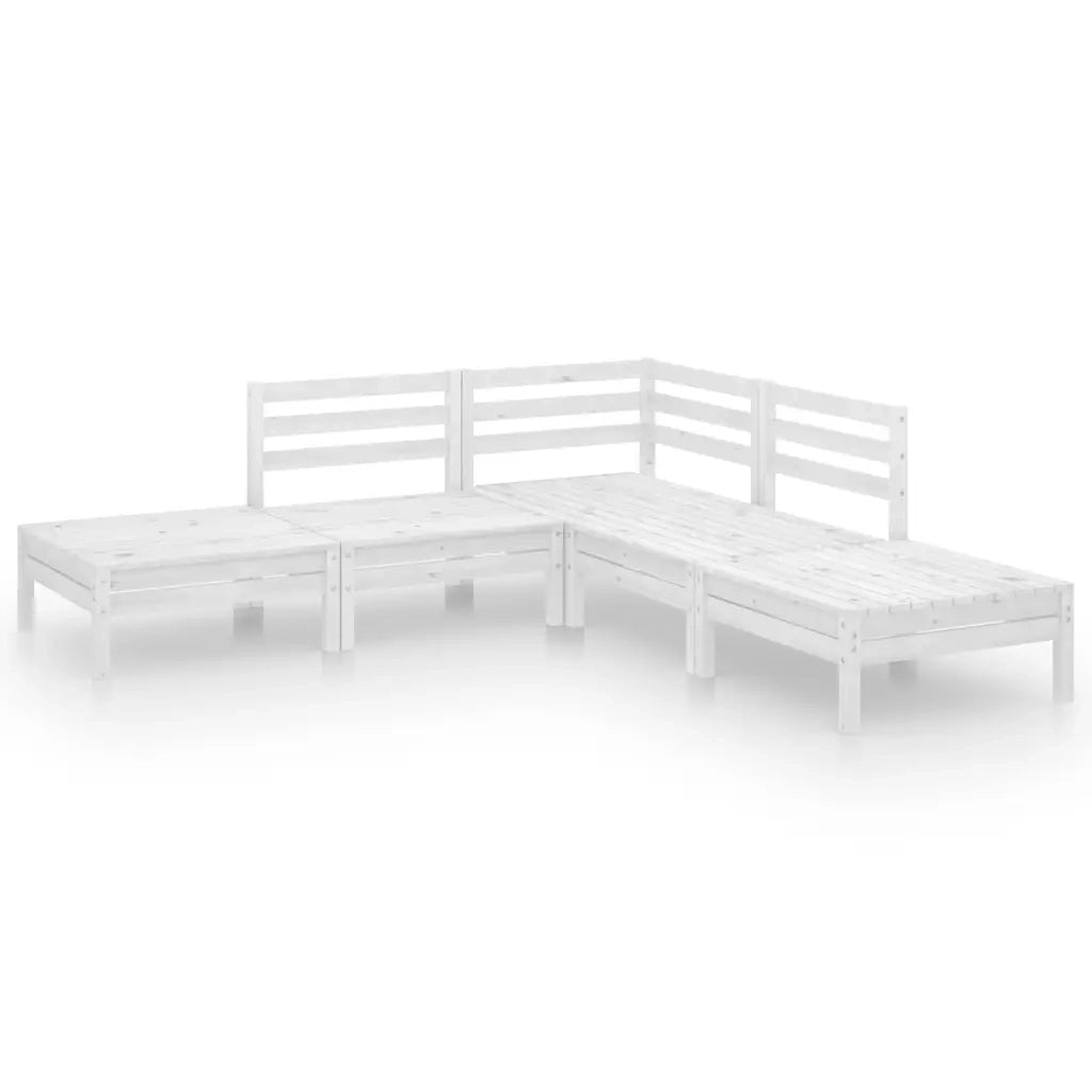 Set Salotto da Giardino 5 pz in Legno Massello di Pino Bianco 3082638