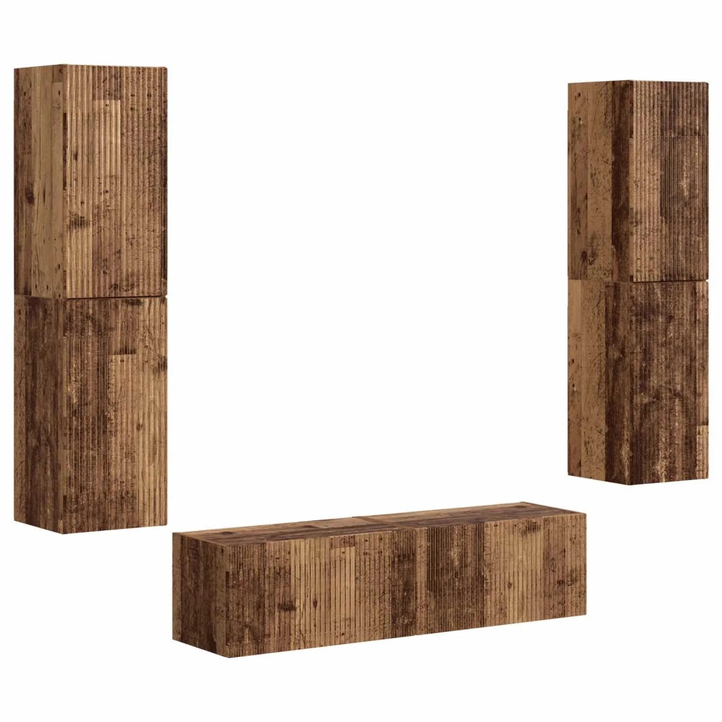 Set mobile TV 6 pz-Credenza per TV Legno vecchio Legno multistrato 780437