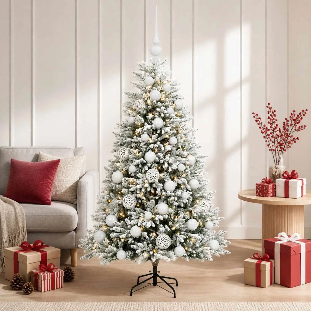 Albero di Natale Artificiale con Palline 120 cm 150 LED 3466093