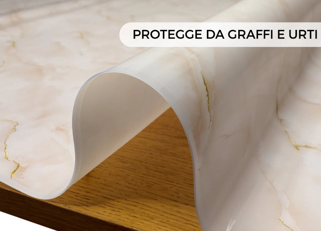 Tovaglia Antimacchia Plastificata PVC Proteggi Tavolo Crystal Marmo 1,55mm - 100X200 - D10