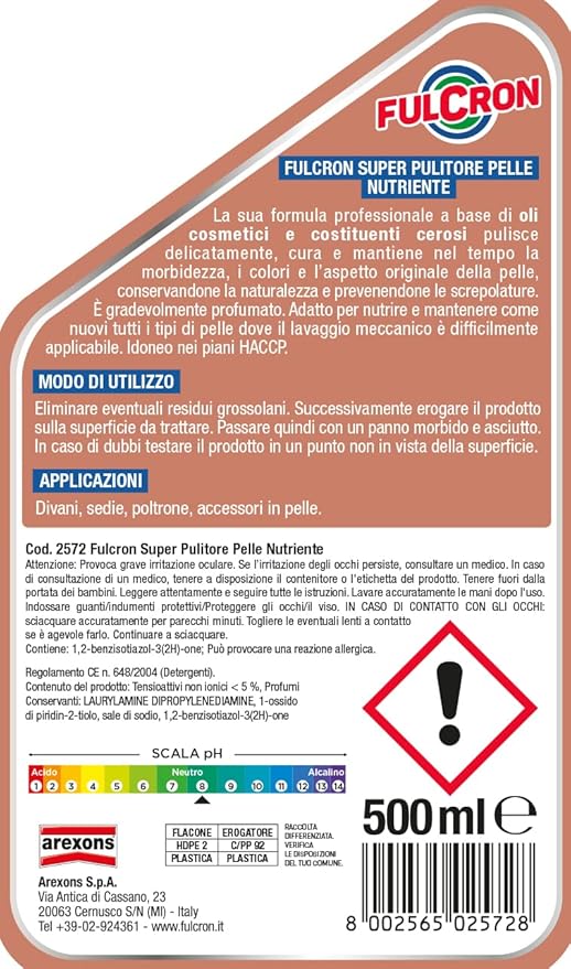 AREXONS FULCRON PULITORE PELLE 500 ML- 1,0 pz