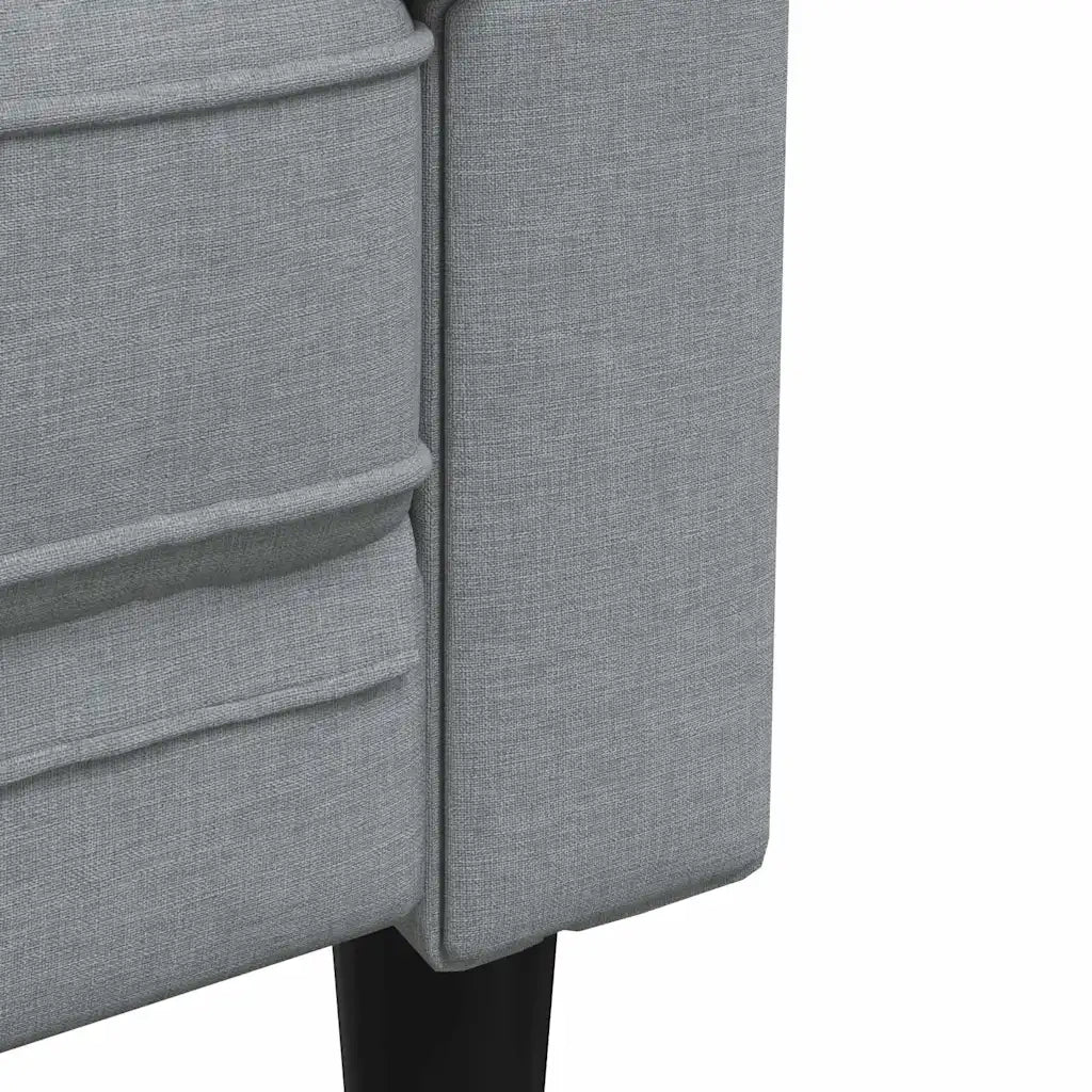 Divano Sedia-Poltrona Chesterfield Grigio Chiaro in Tessuto