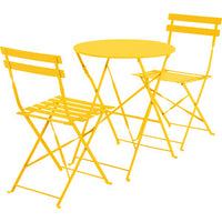 C SET BISTROT MARSIGLIA TAVOLO E 2 SEDIE GIALLO- 1,0 pz