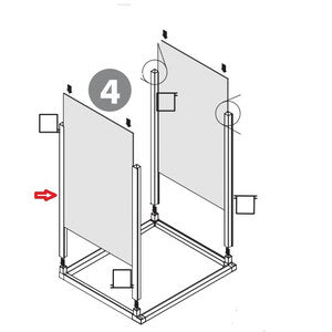 R MONTANTE VERTICALE A 1 GUIDA  X KIT COPRILAVATRICE RESINA 68X64XH88 CM BIANCO- 1,0 pz