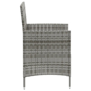 Set da Pranzo per Esterni 3 pz con Cuscini in Polyrattan Grigio 3094873