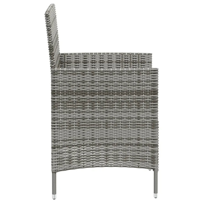Set da Pranzo per Esterni 3 pz con Cuscini in Polyrattan Grigio 3094873