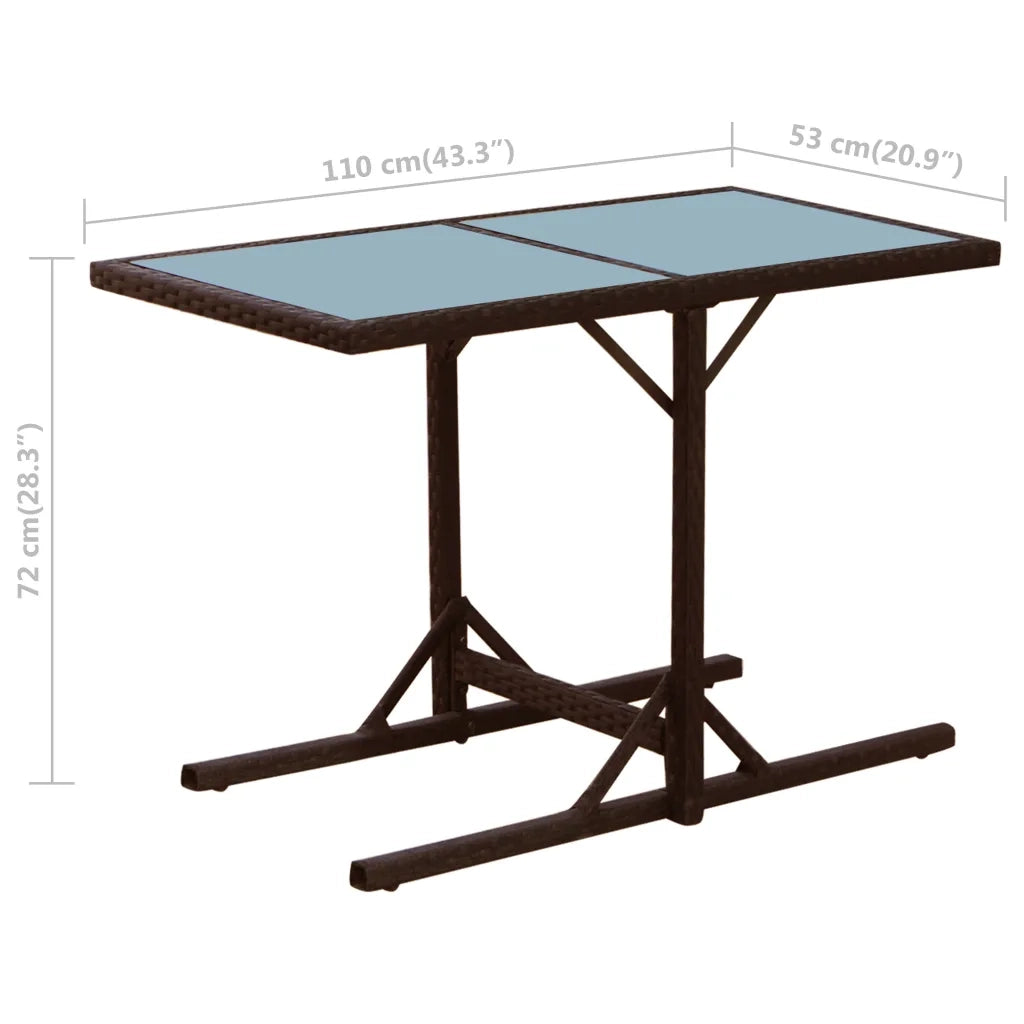 Set da Bistrot 3 pz con Cuscini in Polyrattan Marrone 42540