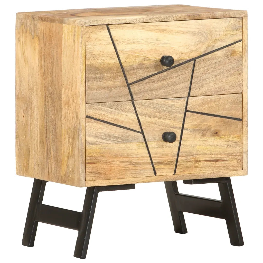 Comodino 40x30x50 cm in Legno Massello di Mango cod mxl 56617