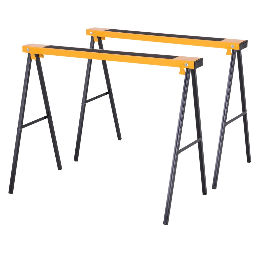 Tavolo pieghevole ¨C zephmum ¨C nero giallo metallo 100x50x76 cm