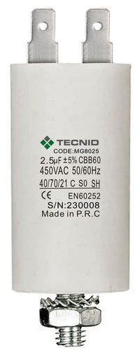 CONDENSATORE PER ELETTROPOMPE 4 POLI  UF 8