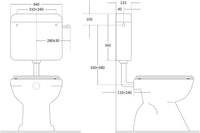 CASSETTA ZAINO ESTERNA SUPER PIATTA LONDRA SINGOLO SCARICO BIANCA CR