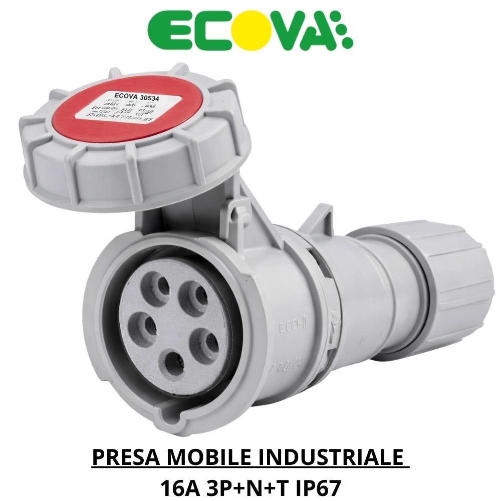 Presa mobile industriale ecova ip67 trifase 16a e 32a *** ampere 16 ampere, confezione 1