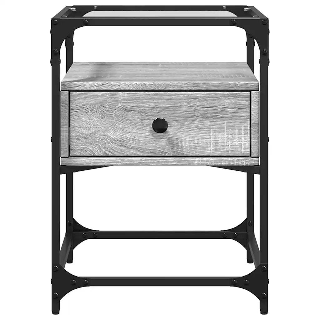 Comodino Grigio Sonoma 40x40x55 cm in Legno Multistrato 846080