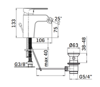 MISCELATORE MONOCOMANDO BIDET LINEA LOGOS- Cromo- MAMOL- pezzi 1