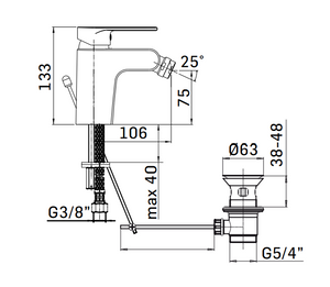 MISCELATORE MONOCOMANDO BIDET LINEA LOGOS- Cromo- MAMOL- pezzi 1