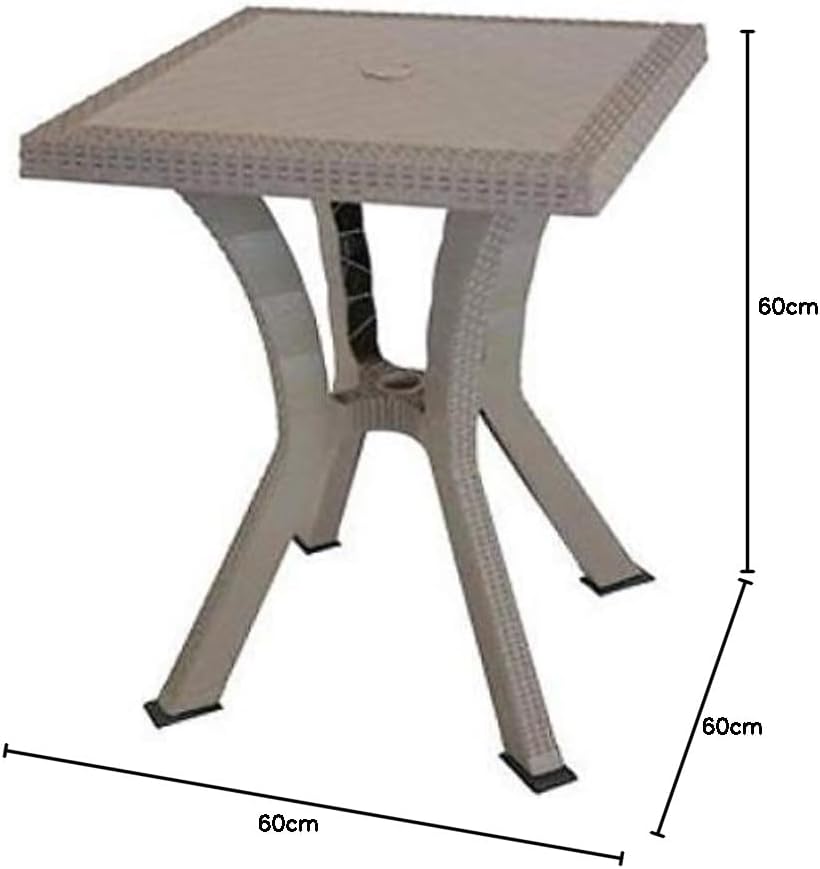 TAVOLO RIGOLETTO ELITE DA GIARDINO IN RESINA CM 60X60 TORTORA