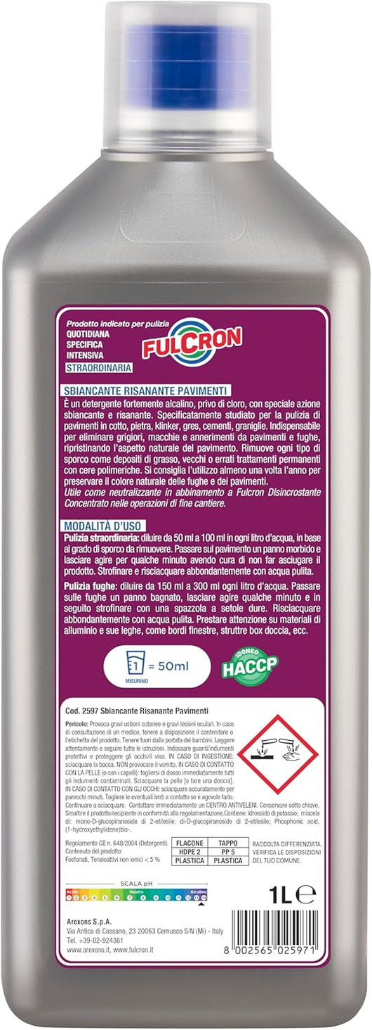 SBIANCANTE RISANANTE PER PAVIMENTI 'FULCRON' lt. 1- 6 pezzi  - AREXONS
