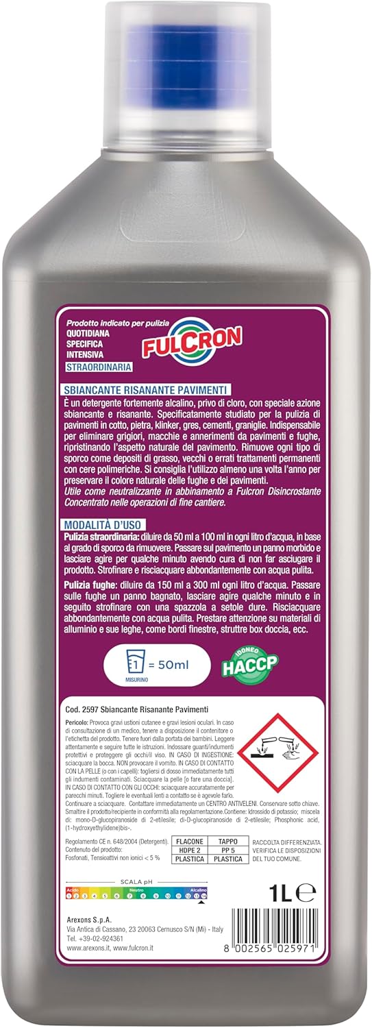 SBIANCANTE RISANANTE PER PAVIMENTI 'FULCRON' lt. 1- 6 pezzi  - AREXONS