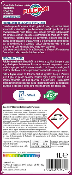 SBIANCANTE RISANANTE PER PAVIMENTI 'FULCRON' lt. 1- 6 pezzi  - AREXONS