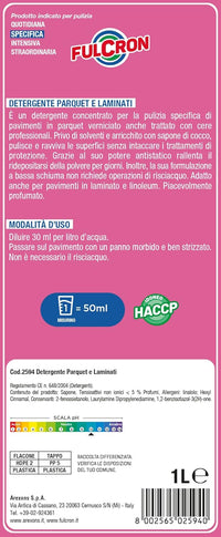 DETERGENTE LAMINATI E PARQUET 'FULCRON' lt. 1- 6 pezzi  - AREXONS