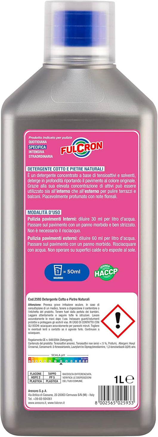 DETERGENTE COTTO E PIETRE 'FULCRON' lt. 1- 6 pezzi  - AREXONS