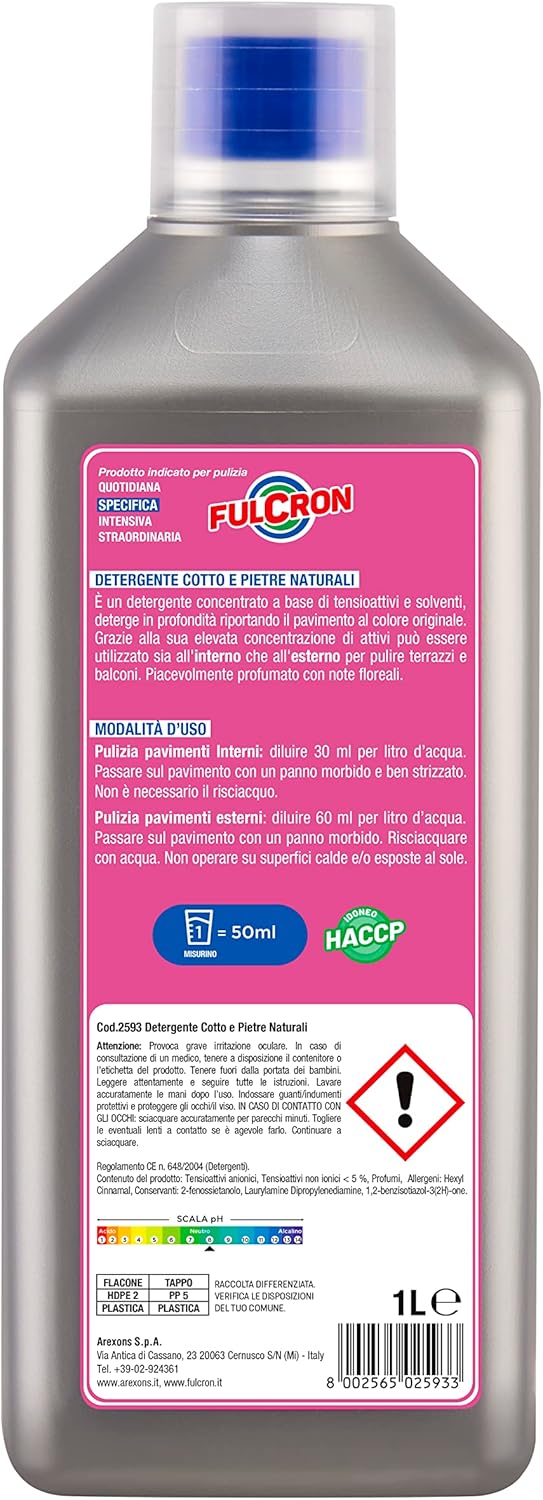 DETERGENTE COTTO E PIETRE 'FULCRON' lt. 1- 6 pezzi  - AREXONS