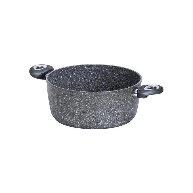 Aeternum Y0F6C20280 Madame Petravera Casseruola in Alluminio con Rivestimento Antiaderente Effetto Pietra 28 cm Adatta a Tutti i Piani Cottura Inclusa Induzione Lavabile in Lavastoviglie colore Grigio Pietra