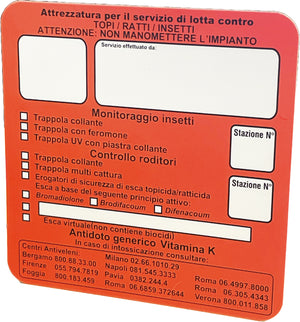 CARTELLO INDICATORE PER PORTAESCA TOPICIDA