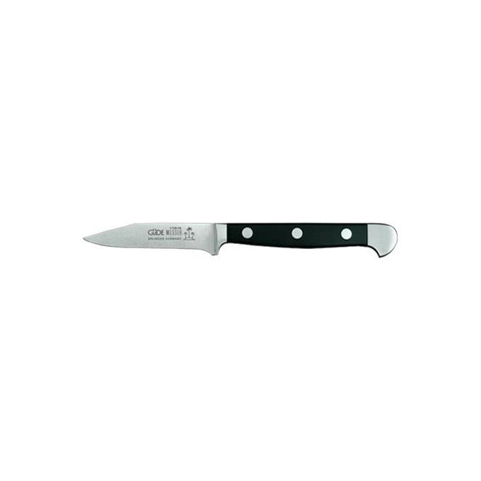 Güde 1708-08 Alpha Coltello da Verdure 8 cm in Acciaio al Cromo-Molibdeno-Vanadio con Impugnatura in POM Nero colore Nero