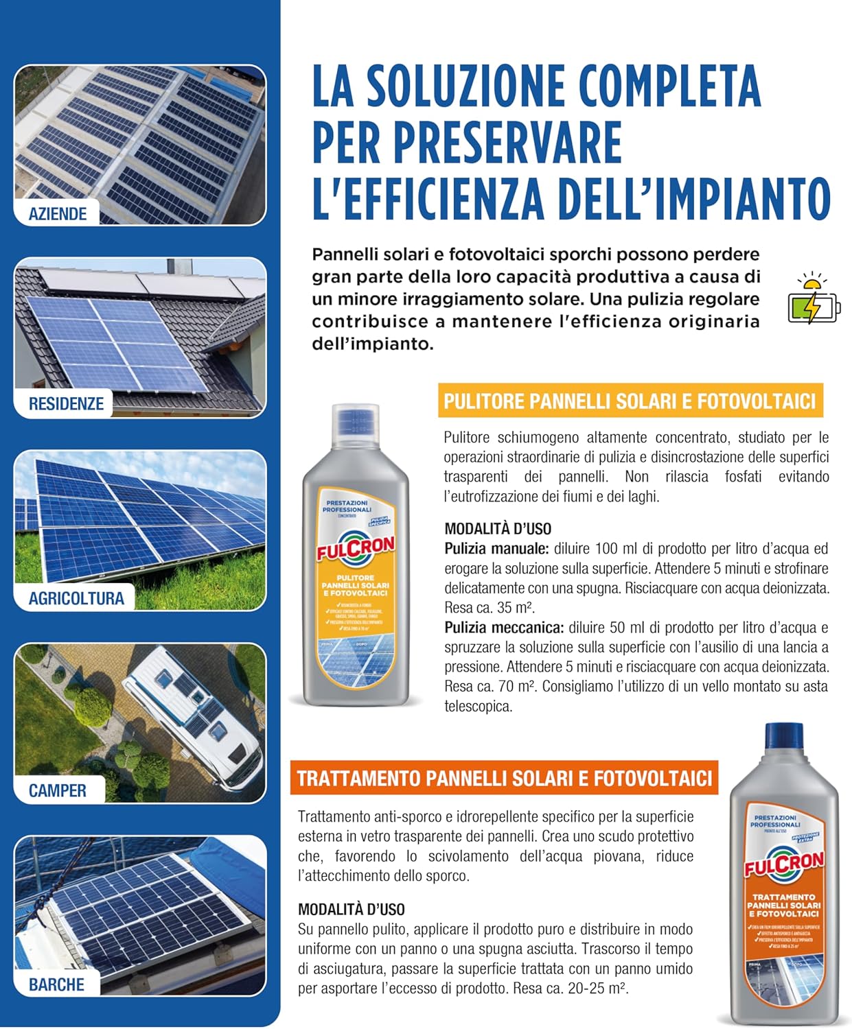 Arexons PULITORE PANNELLI SOLARI E FOTOVOLTAICI FULCRON lt. 1