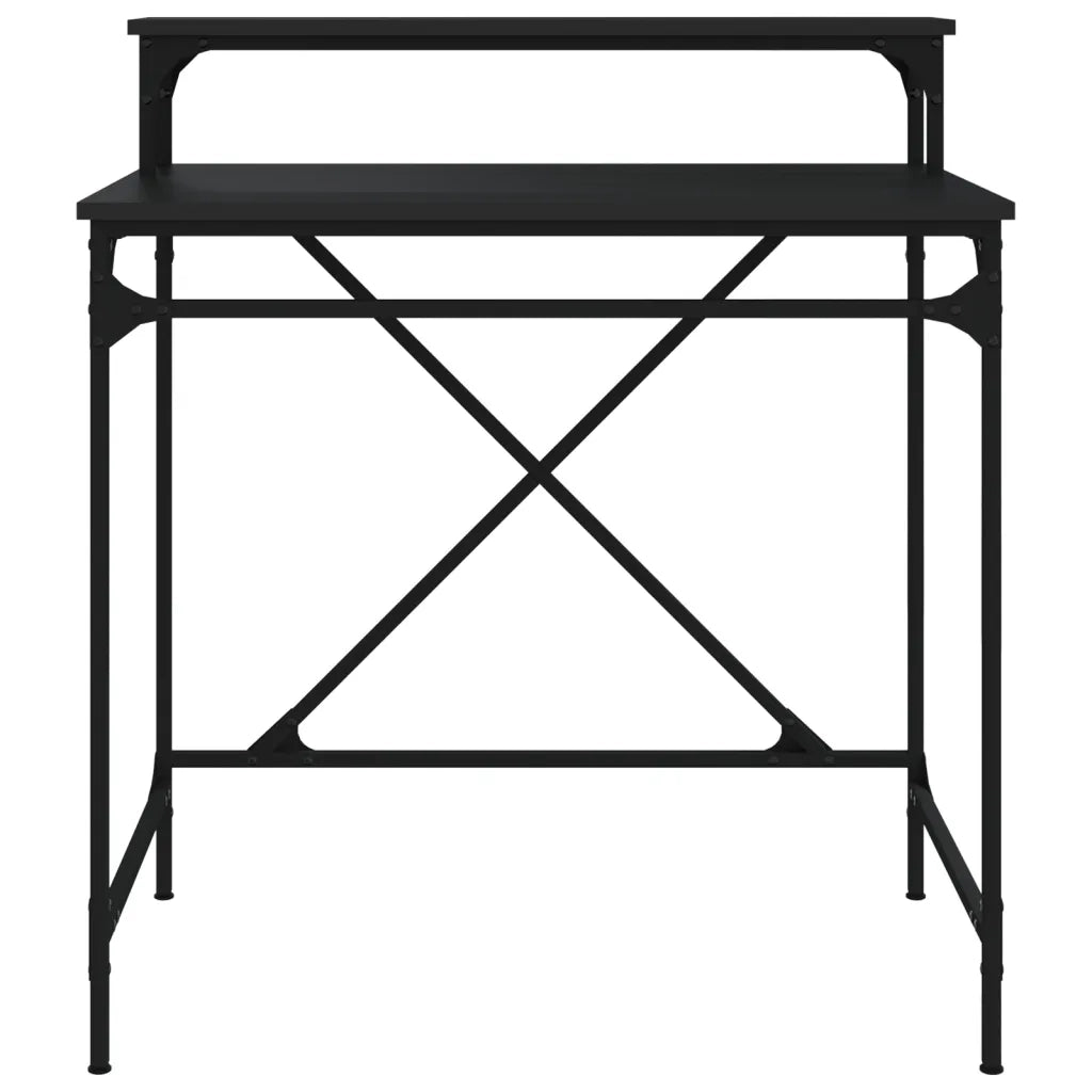 vidaXL Scrivania Nera 80x50x90 cm in Legno Multistrato e Ferro
