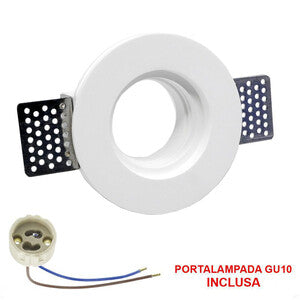 FARETTO IN GESSO D.100 TONDO GU10- 1,0 pz