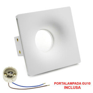 FARETTO IN GESSO 125X125MM QUADRATO GU10 INCL.- 1,0 pz