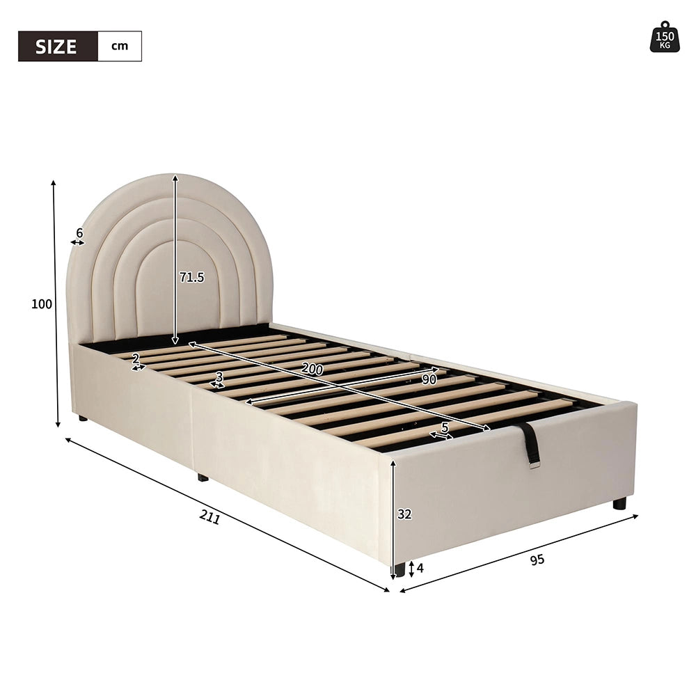 Letto bambino 90x200cm?- Xylo - velluto beige