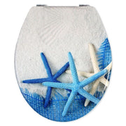 Trade Shop - Sedile Copriwater Universale Per Bagno Copri Wc Water In Legno Stelle Marine -        3,5