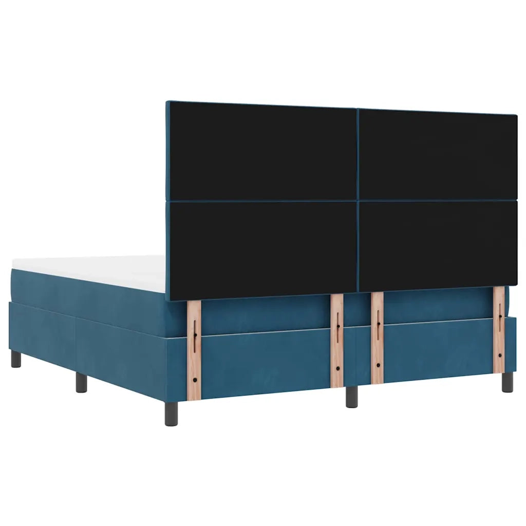 Letto a molle con testiera Blu scuro 200 x 180 cm Velluto 3344598