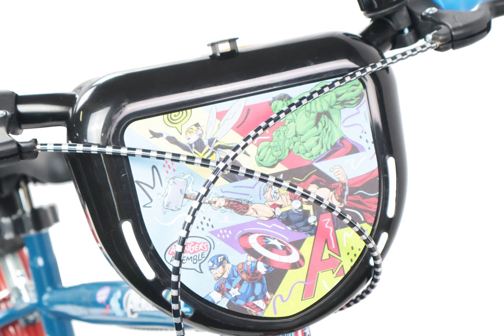 Bicicletta per Bambini 16" Marvel Avengers Freni Caliper e Stabilizzatori in Acciaio Hi-Ten Blu e Rosso