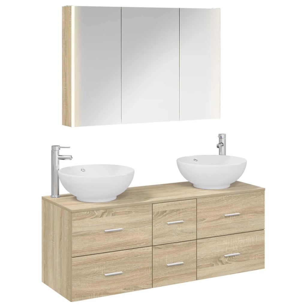 Set di mobili per il bagno 4 pcs Rovere Sonoma 3406985