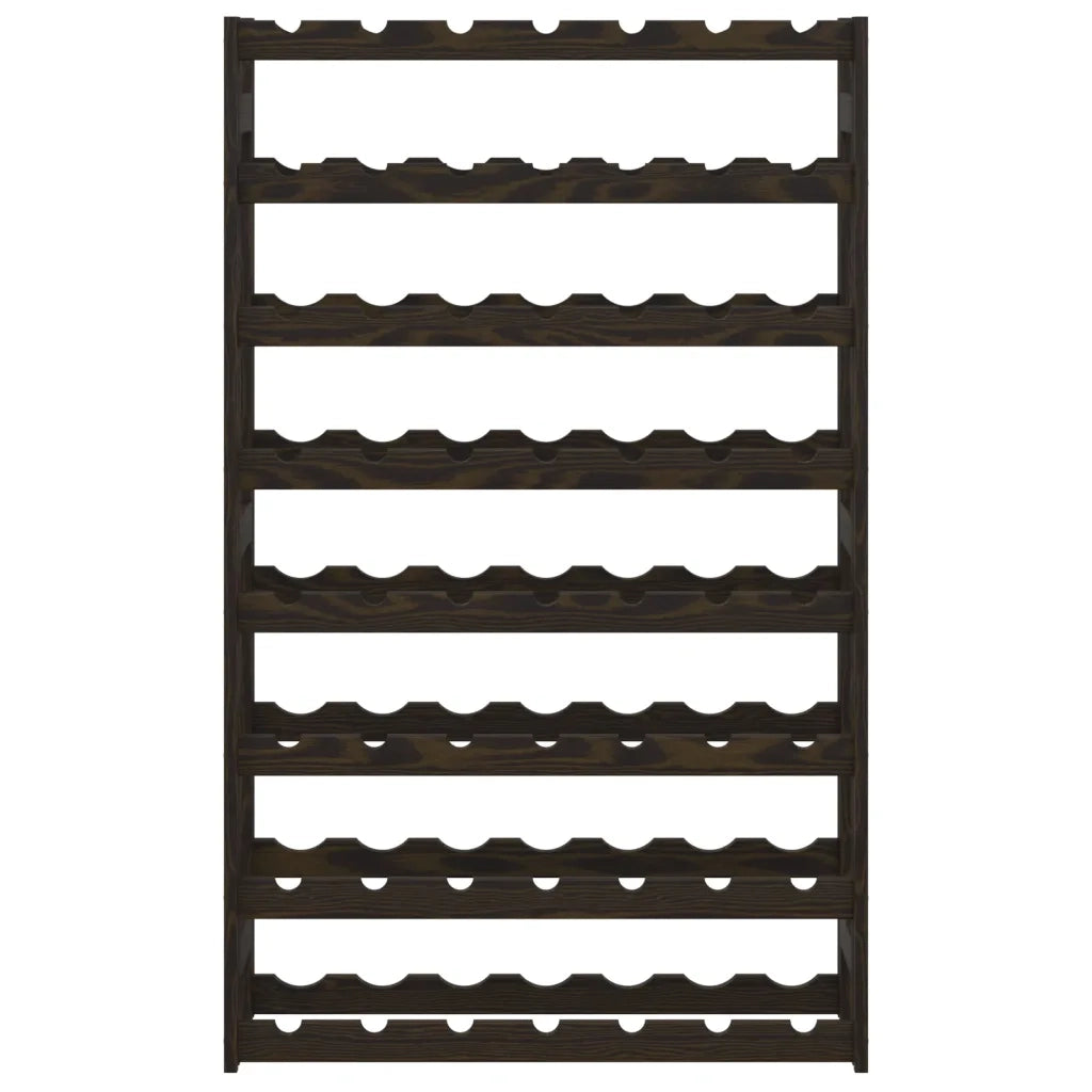 Portabottiglie per 56 Bottiglie Nero Legno Massello di Pino 373404