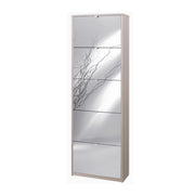 Scarpiera slim salvaspazio cinque ante a specchio Olmo Chiaro 63x29x h190 cm