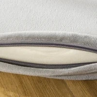 Cuccia per Cani e Gatti Rotonda, Rialzata e Lavabile in Cotone PP, Cuscino Imbottito, Φ93x15cm, Grigia