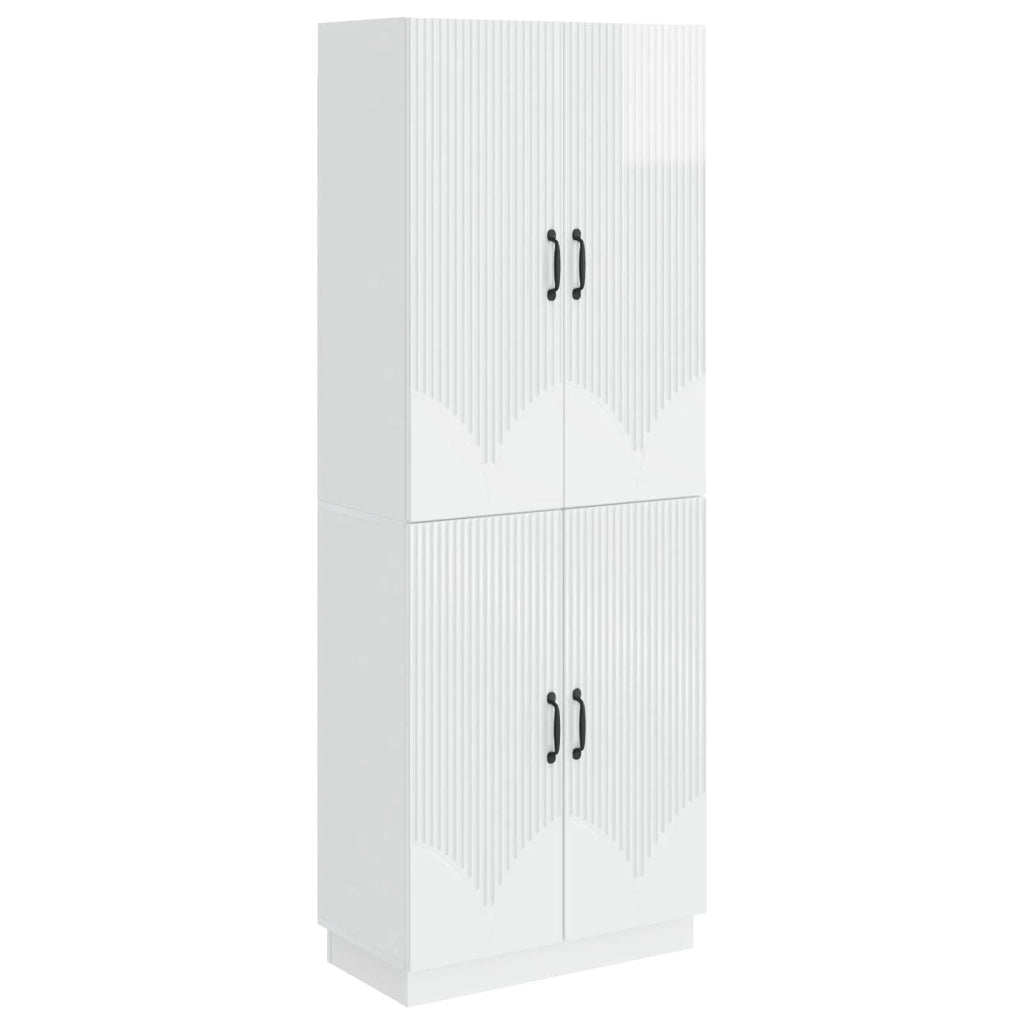 Set di armadi 2 pcs Bianco Lucido Legno ingegnerizzato