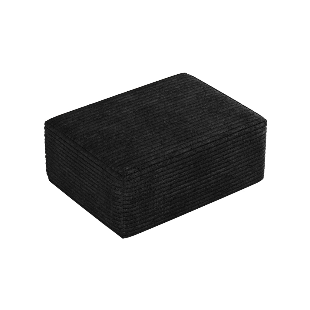 Pouf modulare in tessuto nero effetto vellutato; senza montaggio