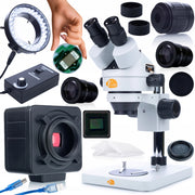 Set Microscopio Trinoculare Mercury Pro MSMP-T-PS1 con Camera Crux PRO 5MP e Illuminatore 56xLED – Alta Qualità Ottica