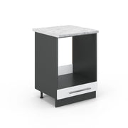 Mobile per forno da incasso Fame-Line Bianco lucido/Antracite 60 cm, PL Marmo Vicco